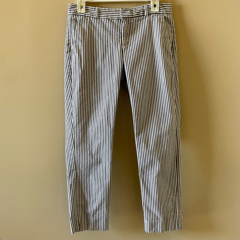 Banana Republic Factory Women’s Blueish Gray Striped Cropped Avery Pants Size 2